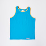 Go Softwear // Classic Tank Top // Turquoise + Yellow (L)