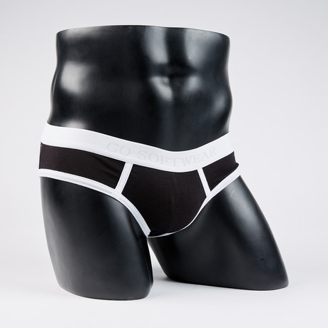 Classic Lo-Rise Brief // Black + White (S)