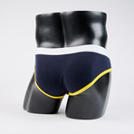 Classic Lo-Rise Brief // Navy + Yellow (L)