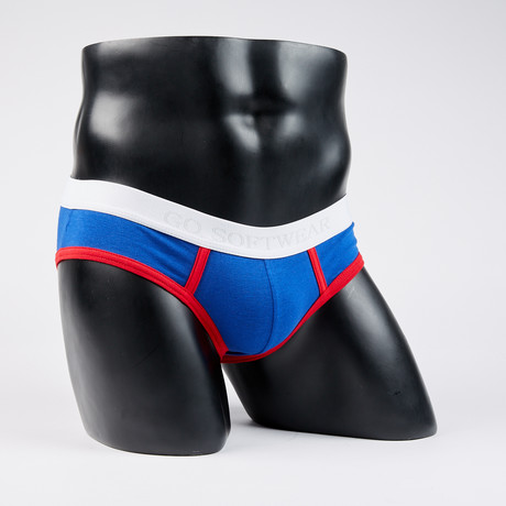 Classic Lo-Rise Brief // Royal + Red (S)