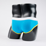 Classic Lo-Rise Brief // Turquoise + Yellow (L)