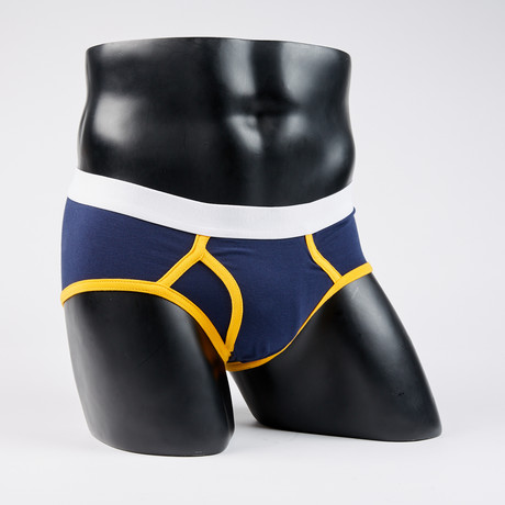 Classic Boy Brief // Navy + Yellow (S)