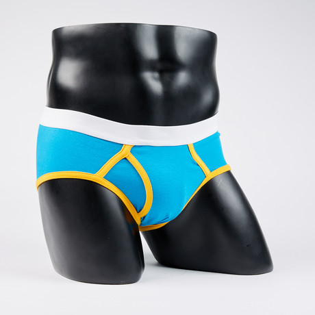 Classic Boy Brief // Turquoise + Yellow (S)