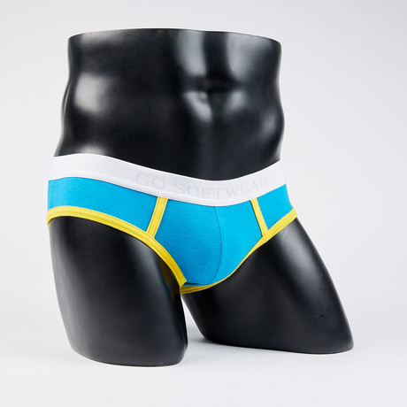 Classic Lo-Rise Brief // Turquoise + Yellow (S)