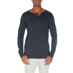 Super Soft Two-Button Henley // Navy (L)