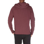 Super Soft Hooded Henley // Cranberry Heather (S)