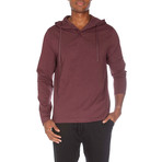 Super Soft Hooded Henley // Cranberry Heather (L)