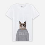 Grumpy Cat T-Shirt // White (L)