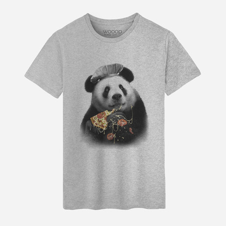 Panda Pizza T-Shirt // Grey (S)