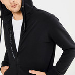 Zip-Up Hoodie // Black (L)