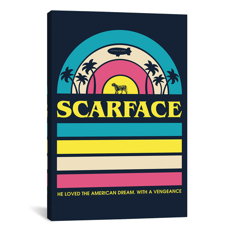 Scarface // Vintage Poster I (18"W x 26"H x 0.75"D)