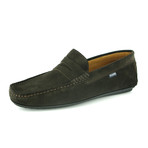 Amado Slim Suede Loafer // Brown (Euro: 44)