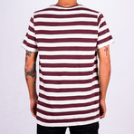 T-Shirt Essential Stripes // Bordeaux + Ecru (XL)