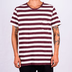 T-Shirt Essential Stripes // Bordeaux + Ecru (XL)