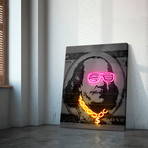 Neon Franklin (18"W x 24"H x 1.5"D // Gallery Wrapped)