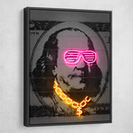 Neon Franklin (18"W x 24"H x 1.5"D // Gallery Wrapped)