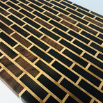 Brick Pattern Walnut + Maple Mortar // Cutting Board (16"L X 12"W x 2"H)
