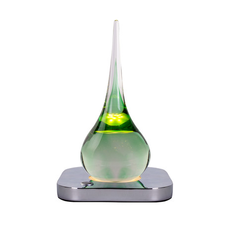 Innovative Glass LED Sculpture // Green Droplet