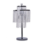 Round Crystal beaded // Two Tier Table Lamp