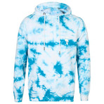 Bento Tie Dye Hoodie // Blue And White (XS)