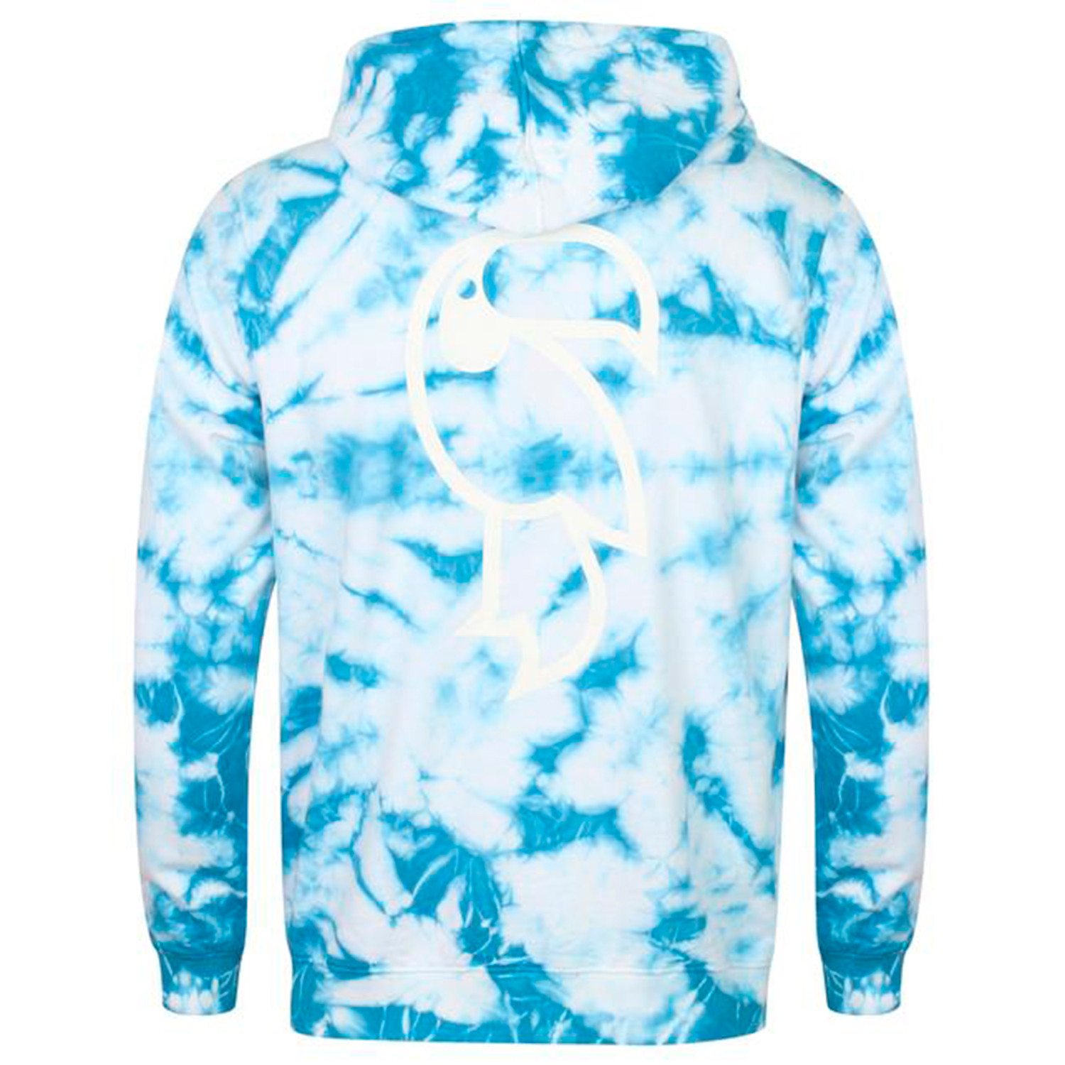 tie dye blue and white hoodie