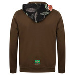 Fausto Contrast Hoodie // Khaki (L)