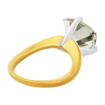 Vintage Comete 18k Yellow Gold + 18k White Gold Parasolite Ring // Ring Size: 6.5