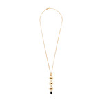 Vintage Comete 18k Rose Gold Onyx Necklace // Chain: 16"