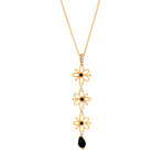 Vintage Comete 18k Rose Gold Onyx Necklace // Chain: 16"