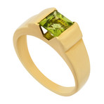 Vintage Kiara 18k Two-Tone Peridot Ring // Ring Size: 7.5