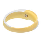 Vintage Piccio 18k White Gold + 18k Yellow Gold Diamond Ring // Ring Size: 7