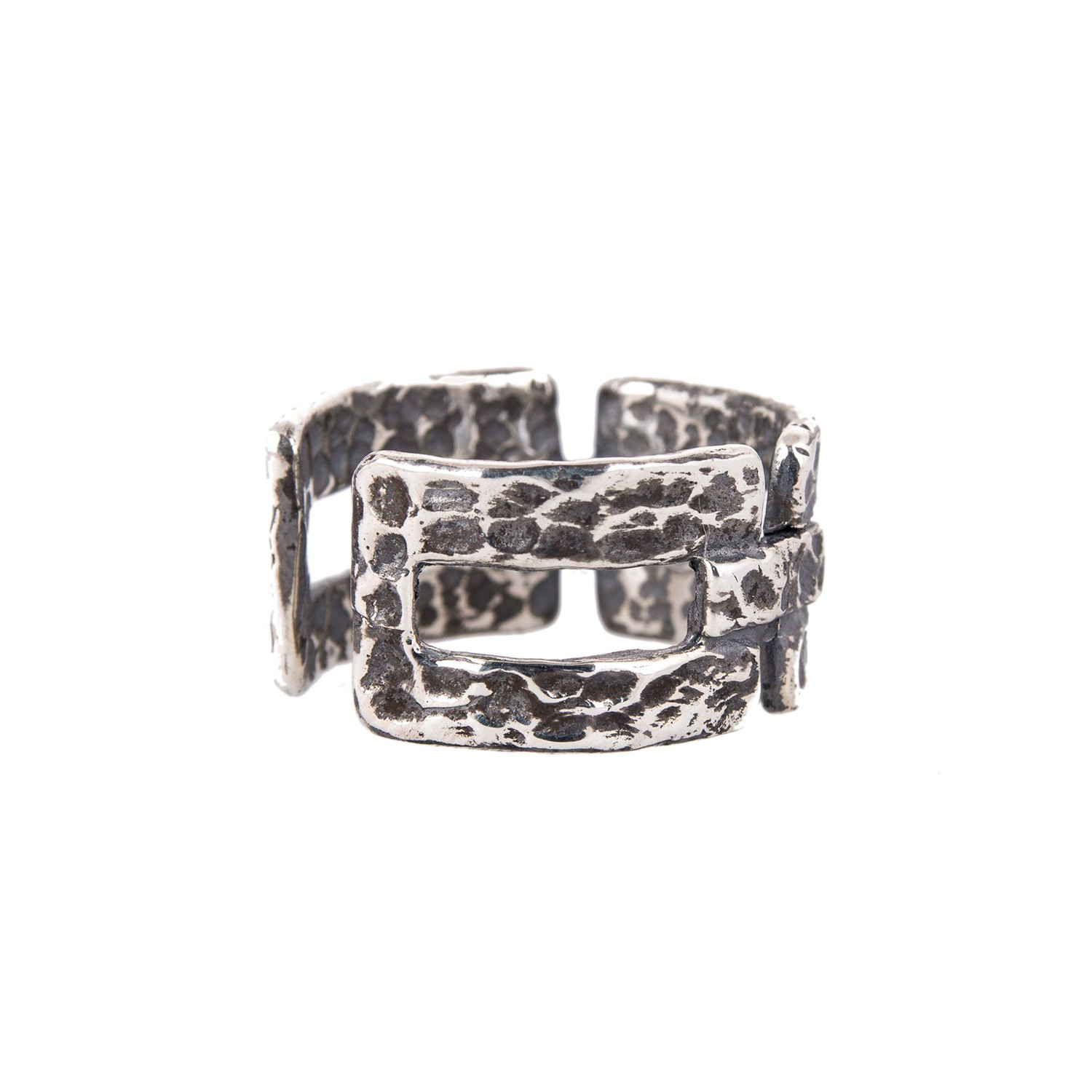 Hammered Silver Ring // Adjustable Size - Think Positive - Touch of Modern