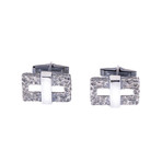 Hammered Silver Chain Cufflinks