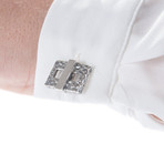 Hammered Silver Chain Cufflinks