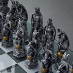 King Arthur Fantasy Chess Set // Metallic
