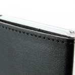 Ogon Cascade Leather + Metal Wallet (Black)