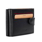 Clasped Bi-Fold Card Wallet // Black