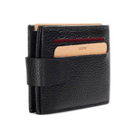 Clasped Bi-Fold Card Wallet // Black