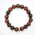 Mahogany Obsidian Bead Bracelet // Nut