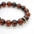 Mahogany Obsidian Bead Bracelet // Nut