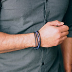 Wrap Bracelet // Sodalite Beads // Chain // Leather Cord (Small // 33"L)