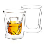 Lacey Double Wall Insulated Whiskey Glasses // Set of 4