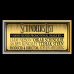 Schindler's List // Liam Neeson + Sir Ben Kingsley + Steven Spielberg Hand-Signed // Custom Frame (Signed Photo Only + Custom Frame)