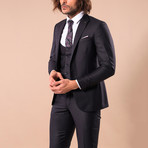 Leonard 3-Piece Slim-Fit Suit // Black (US: 34R)
