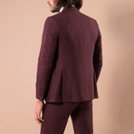 Leonard 3-Piece Slim-Fit Suit // Burgundy (Euro: 56)
