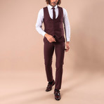 Leonard 3-Piece Slim-Fit Suit // Burgundy (US: 46R)