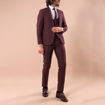 Leonard 3-Piece Slim-Fit Suit // Burgundy (US: 40R)