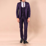 Leonard 3-Piece Slim-Fit Suit // Purple (Euro: 46)