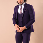 Leonard 3-Piece Slim-Fit Suit // Purple (US: 42R)