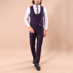 Leonard 3-Piece Slim-Fit Suit // Purple (Euro: 46)